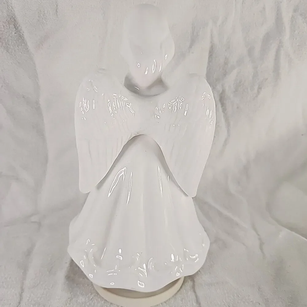 Wind Up Angel Musical Box Bone China Made In Taiwan Original Box VINTAGE